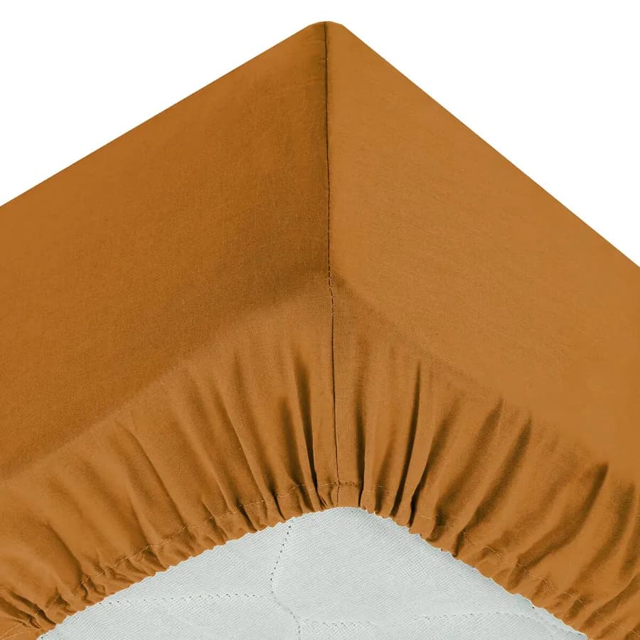 Coprimaterasso 90x190 cm in cotone senape con angoli ed elastici - Bellini