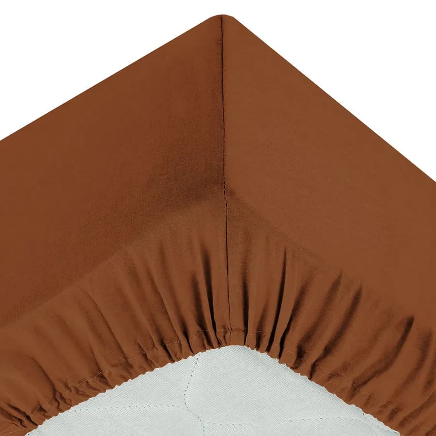 Coprimaterasso 90x190 cm in cotone terracotta con angoli ed elastici - Bellini