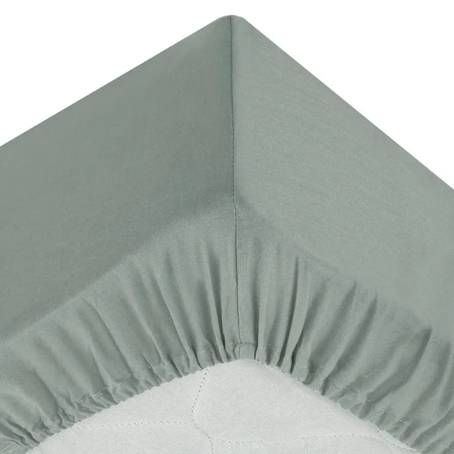 Coprimaterasso 90x190 cm in cotone verde celadon con angoli ed elastici - Bellini