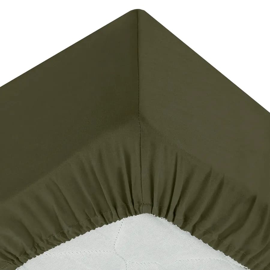 Coprimaterasso 90x190 cm in cotone verde scuro con angoli ed elastici - Bellini