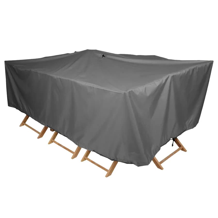 Copertura protettiva per tavolo in poliestere idrorepellente antracite 200x100x70h cm con coulisse regolabile - Wakanda