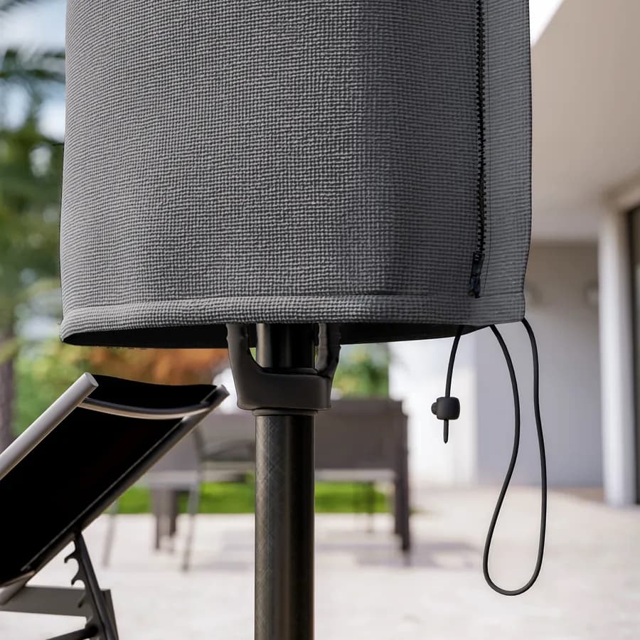 Copertura protettiva per ombrellone in poliestere idrorepellente antracite 250 h cm con coulisse regolabile - Wakanda