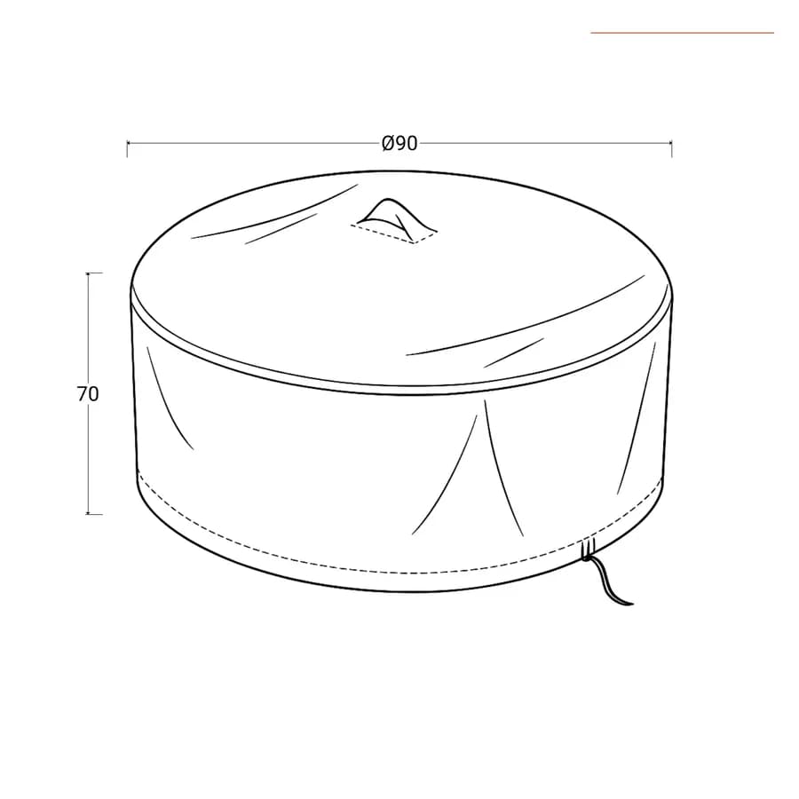 Copertura protettiva per tavolo rotondo in poliestere idrorepellente antracite 90x70h cm con coulisse regolabile - Wakanda