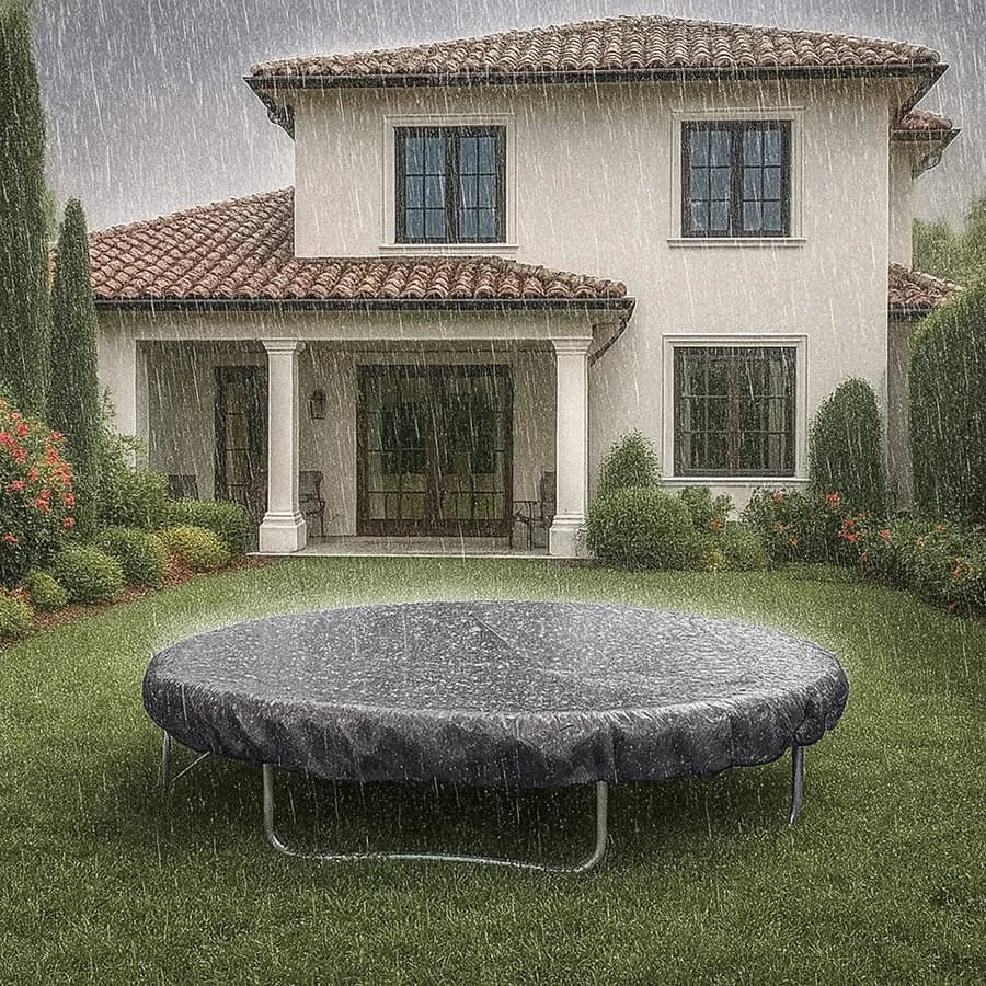 Copertura protettiva per trampolino in poliestere idrorepellente antracite 94x40h cm con coulisse regolabile - Wakanda