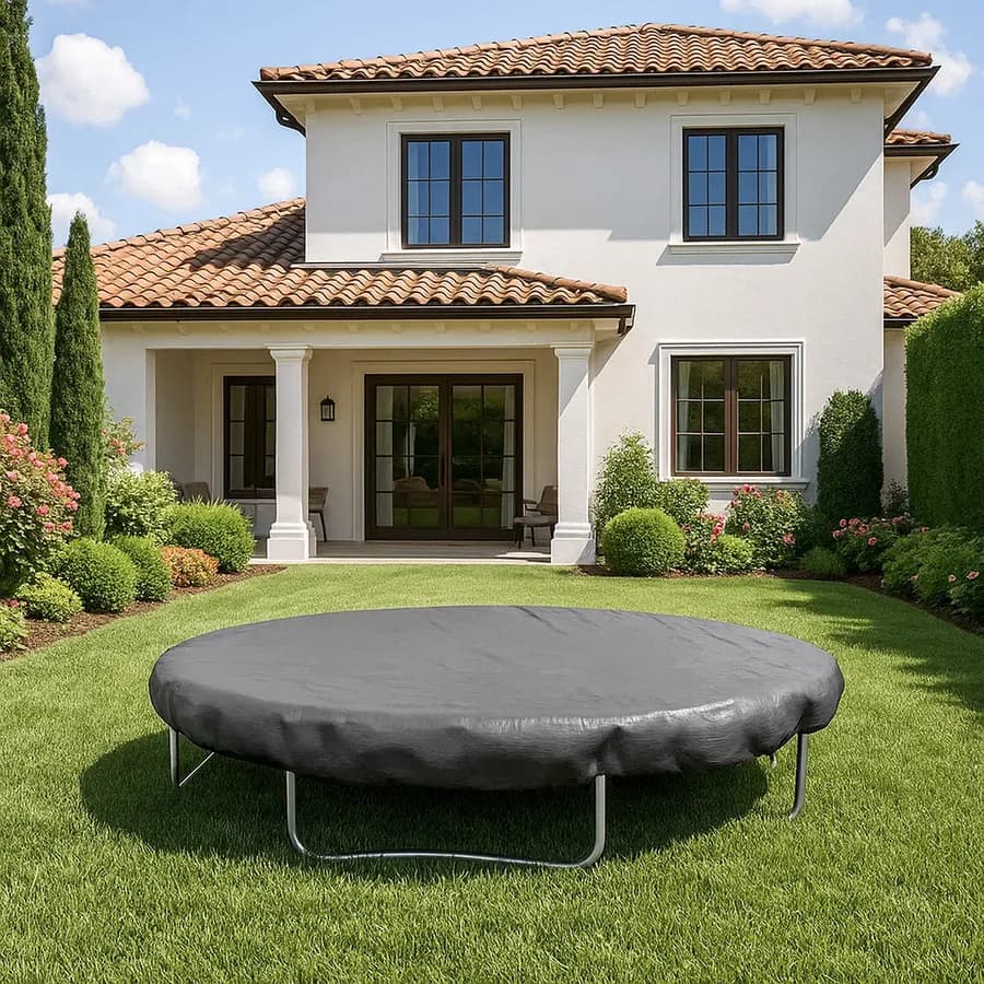 Copertura protettiva per trampolino in poliestere idrorepellente antracite 94x40h cm con coulisse regolabile - Wakanda