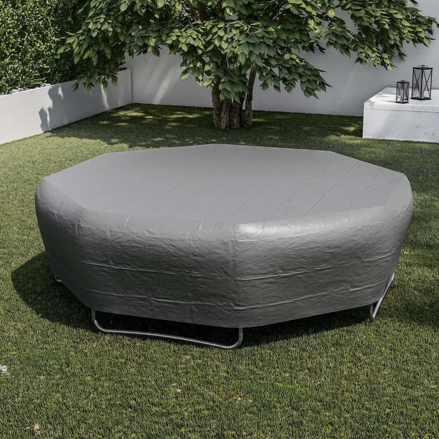 Copertura protettiva per trampolino in poliestere idrorepellente antracite 128x143h cm con coulisse regolabile - Wakanda