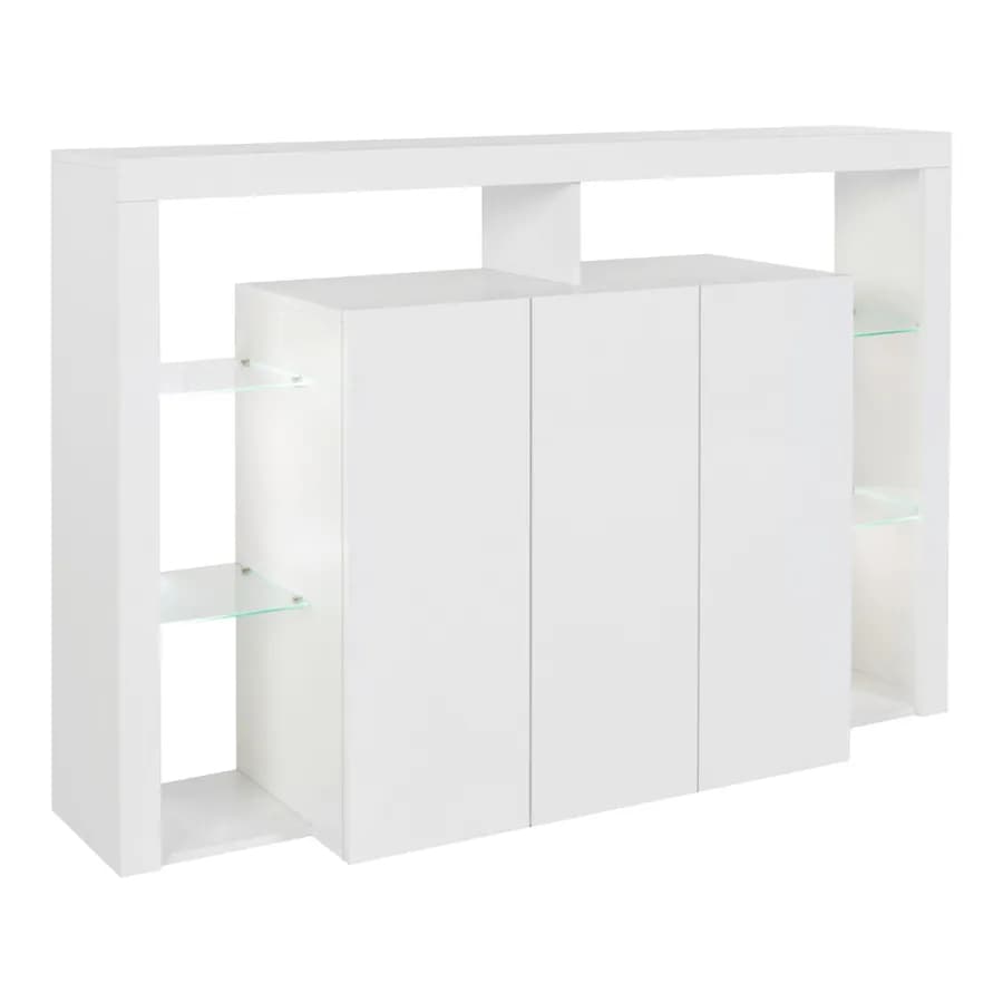 Credenza 150x100h cm con 3 ante in legno bianco laccato e opaco - Garima