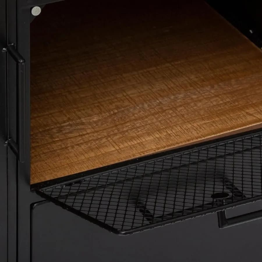 Credenza 80x85h cm con anta e due cassetti in legno e metallo - Preacer