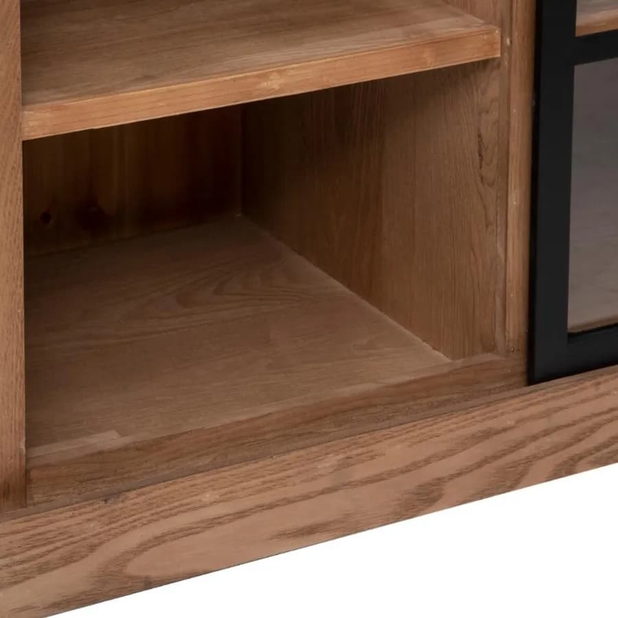 Credenza 94x85h cm in legno impiallacciato in abete e metallo con 1 anta e 2 cassetti - Zelanda