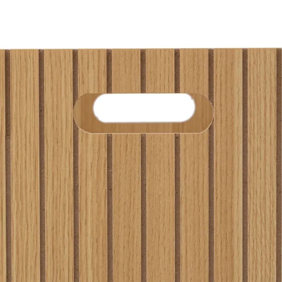 Cubo contenitore 30x30 cm in legno naturale e cannettato con manici - Kloser