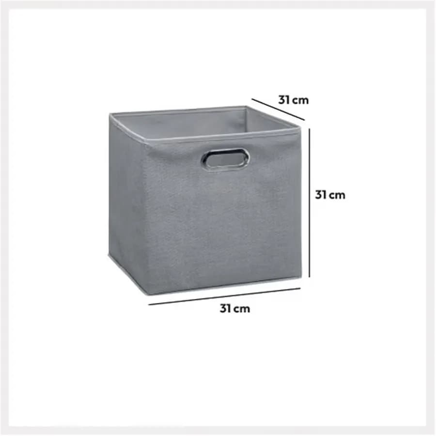 Cubo contenitore 31x31h cm in tessuto grigio chiaro