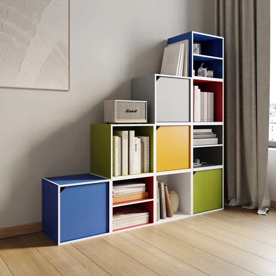 Cubo modulare con mensola bianco - Puzzle