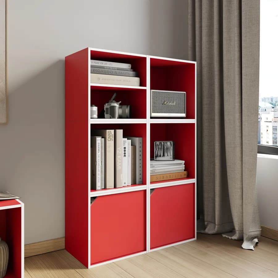 Cubo modulare con mensola rosso - Puzzle