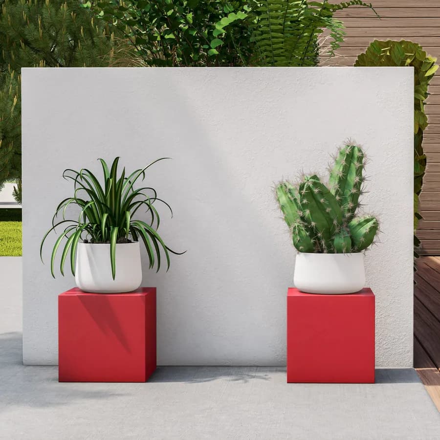 Cubo multiuso per esterni 25 h cm in polietilene rosso fragola - Kubbot