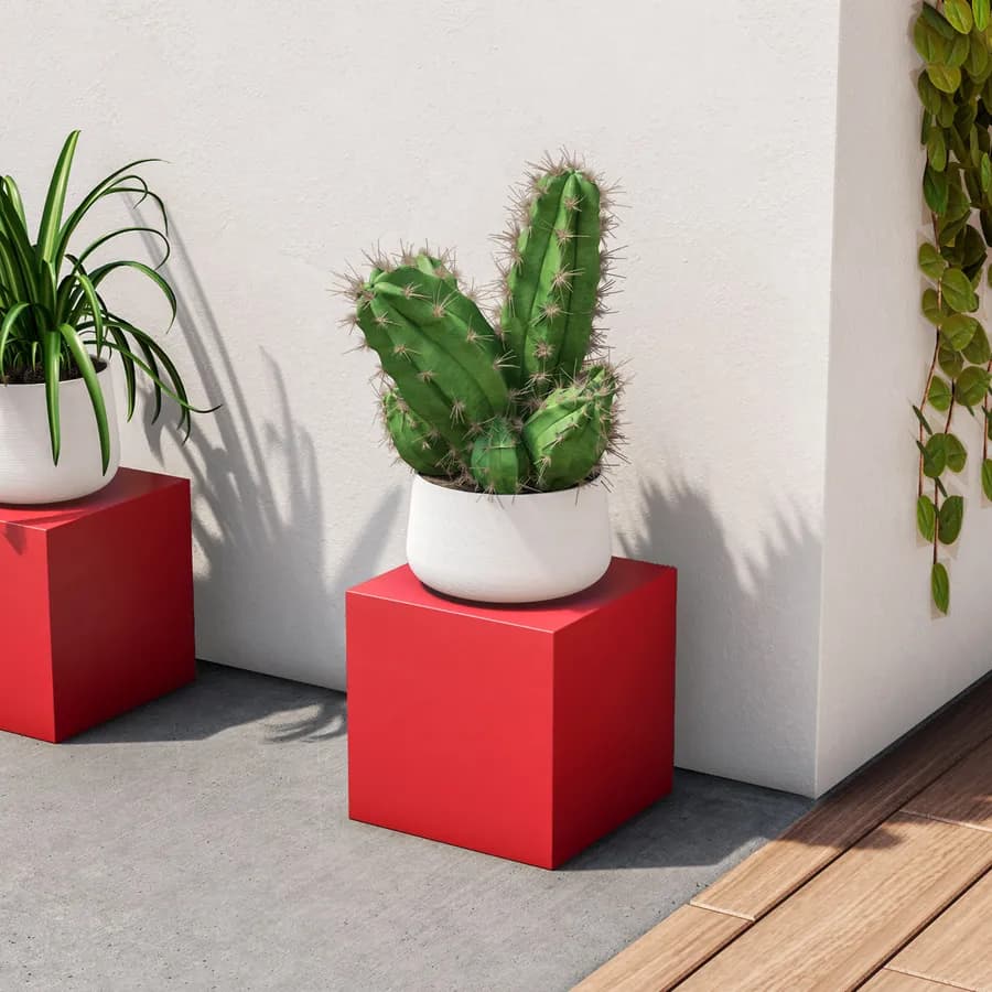 Cubo multiuso per esterni 25 h cm in polietilene rosso fragola - Kubbot