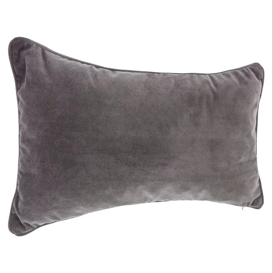 Cuscino 30x50 cm sfoderabile in tessuto grigio scuro - Wynter