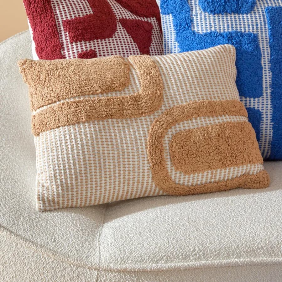 Cuscino 38x58 cm in cotone taftato beige