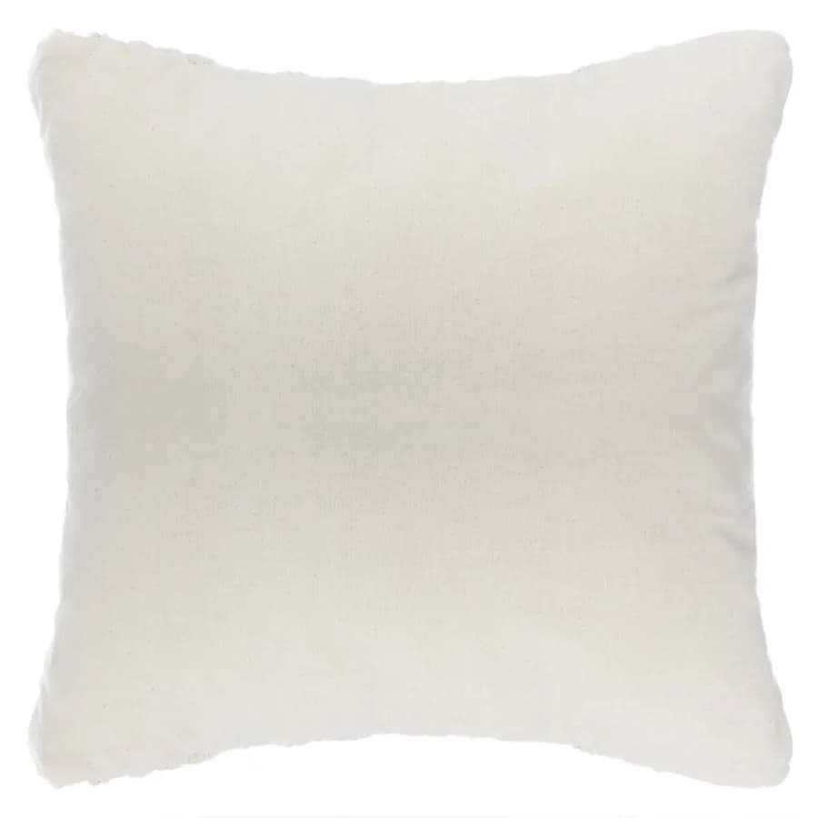 Cuscino 40x40 cm in cotone con merletto macramè bianco panna