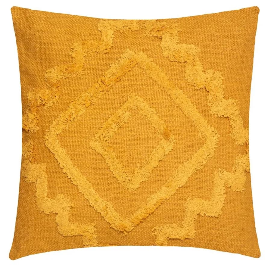 Cuscino 40x40 cm sfoderabile in cotone taftato ocra