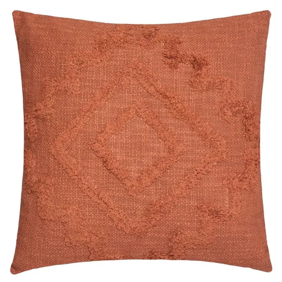 Cuscino 40x40 cm sfoderabile in cotone taftato terracotta