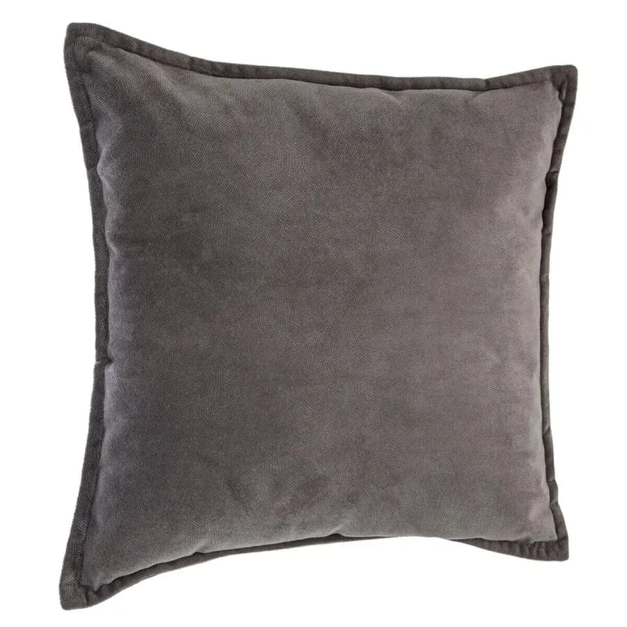 Cuscino 45x45 cm sfoderabile in tessuto grigio scuro - Wynter