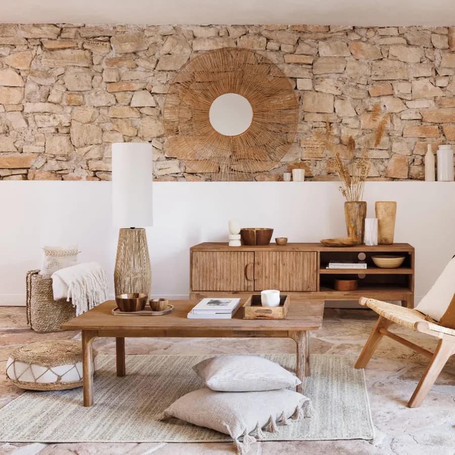 Cuscino 50x50 cm sfoderabile in cotone con pompon beige
