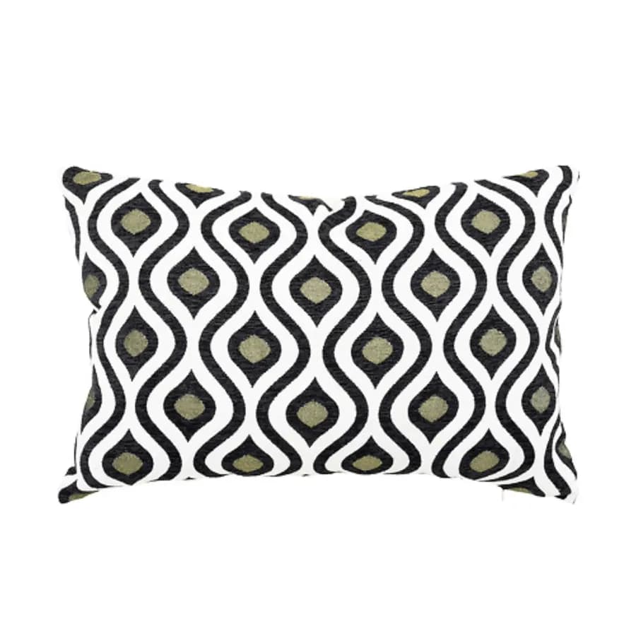Cuscino 58x38 cm sfoderabile con lavorazione jacquard nero e bianco