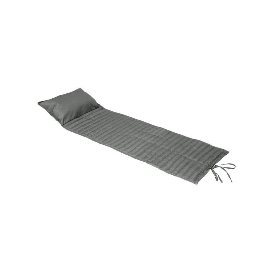 Cuscino arrotolabile per lettino prendisole 180x60 cm con poggiatesta in poliestere grigio - Maurilio