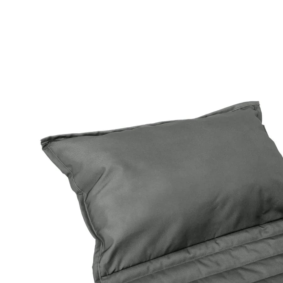 Cuscino arrotolabile per lettino prendisole 180x60 cm con poggiatesta in poliestere grigio - Maurilio