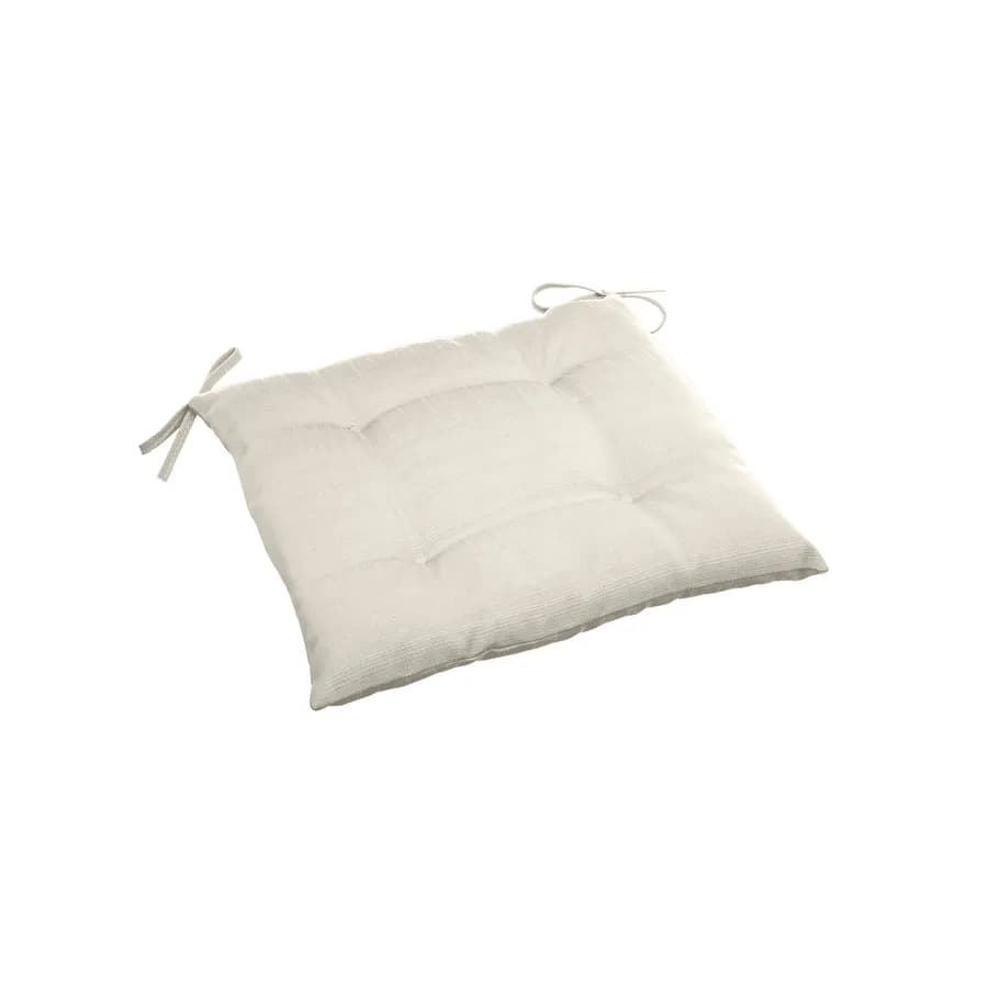 Cuscino con lacci per sedia 40x40 cm in poliestere trapuntato beige - Bangkok