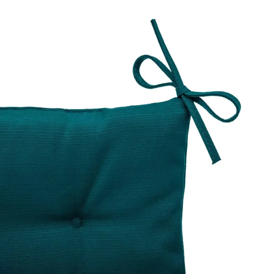 Cuscino con lacci per sedia 40x40 cm in poliestere trapuntato blu pavone - Bangkok