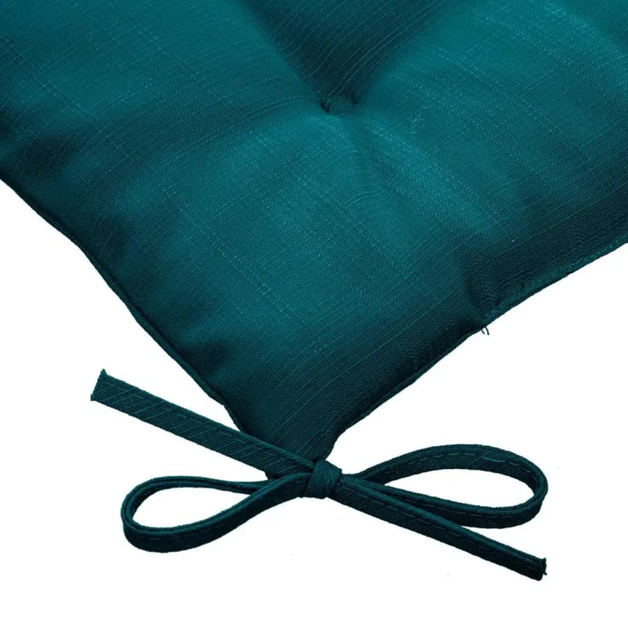 Cuscino con lacci per sedia 40x40 cm in poliestere trapuntato blu pavone - Bangkok