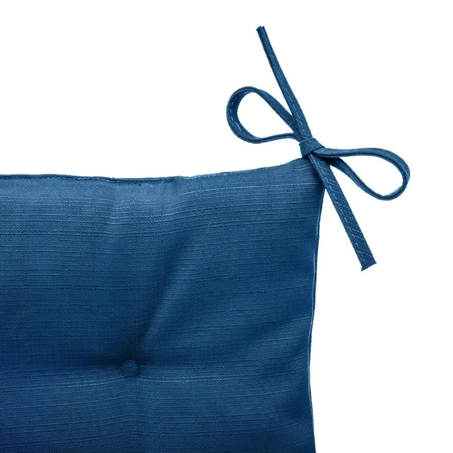 Cuscino con lacci per sedia 40x40 cm in poliestere trapuntato blu - Bangkok