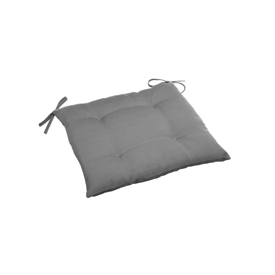 Cuscino con lacci per sedia 40x40 cm in poliestere trapuntato grigio scuro - Bangkok