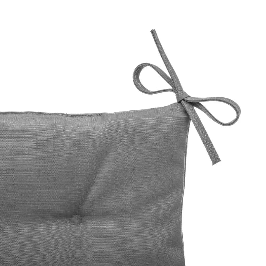 Cuscino con lacci per sedia 40x40 cm in poliestere trapuntato grigio scuro - Bangkok