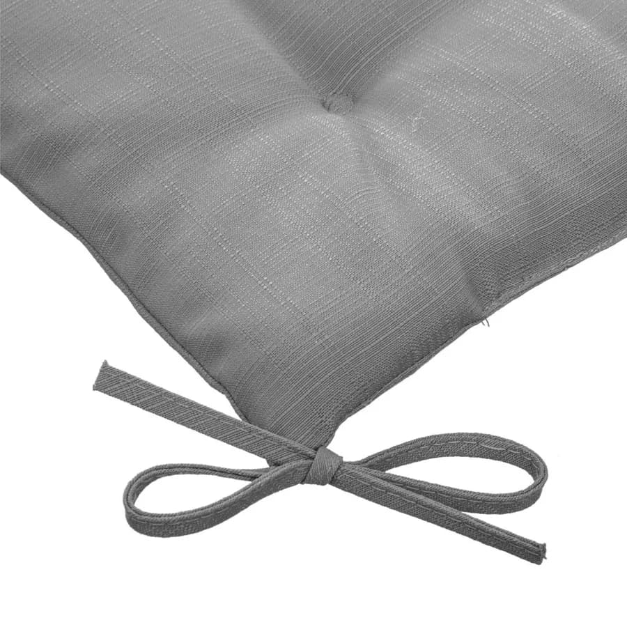 Cuscino con lacci per sedia 40x40 cm in poliestere trapuntato grigio scuro - Bangkok