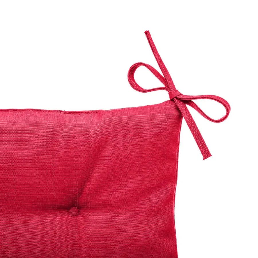 Cuscino con lacci per sedia 40x40 cm in poliestere trapuntato rosso melograno - Bangkok