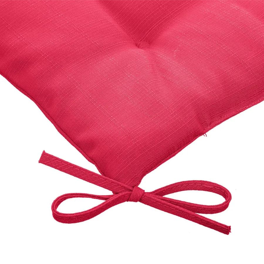 Cuscino con lacci per sedia 40x40 cm in poliestere trapuntato rosso melograno - Bangkok