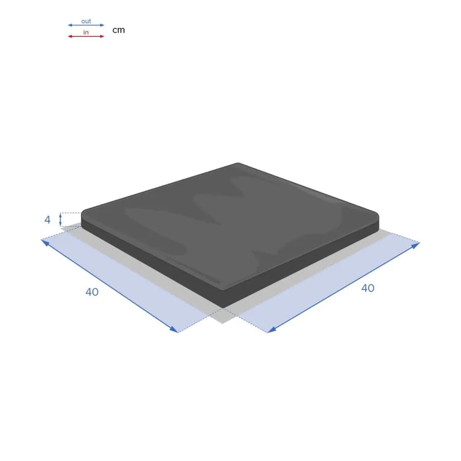 Cuscino con velcro per sedia 40x40 cm in poliestere grigio scuro - Bangkok