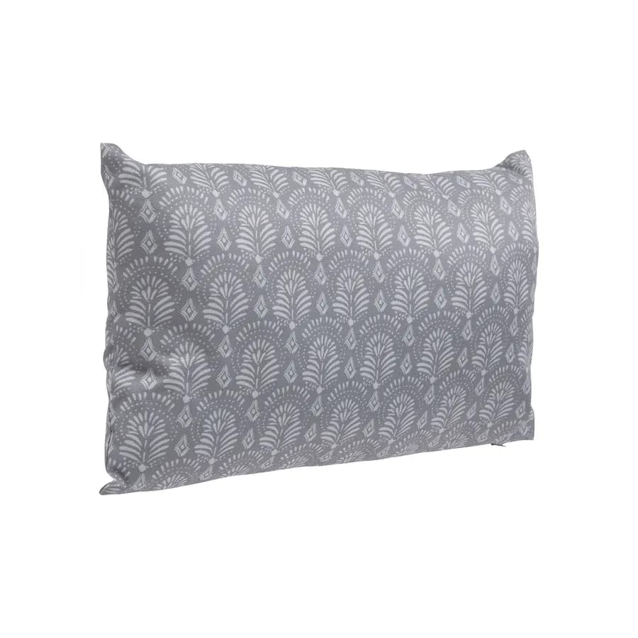 Cuscino decorativo da esterno 50x30 cm in poliestere grigio scuro con fantasia - Maurilio