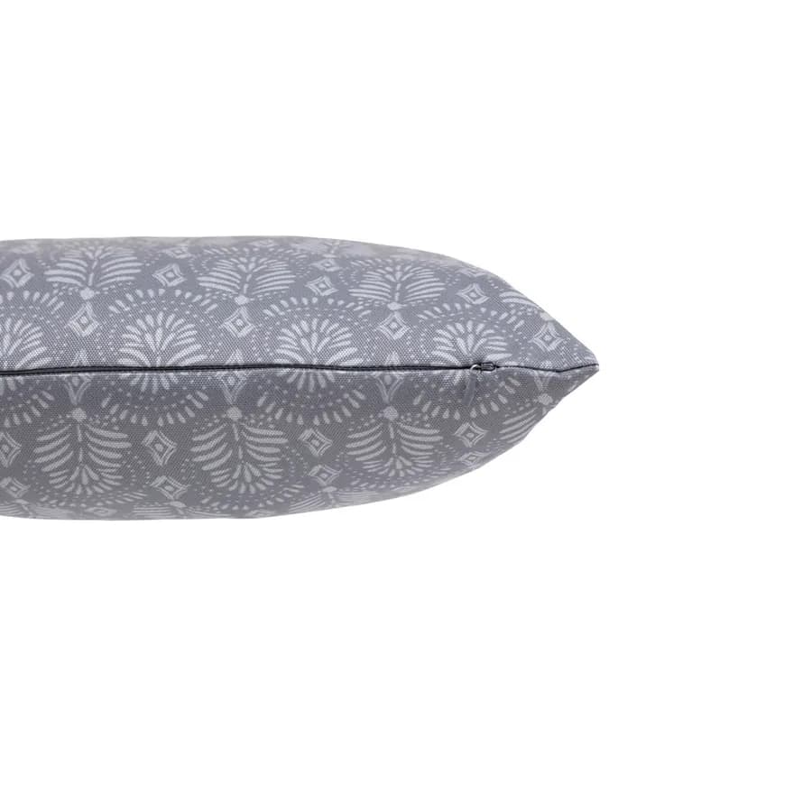 Cuscino decorativo da esterno 50x30 cm in poliestere grigio scuro con fantasia - Maurilio