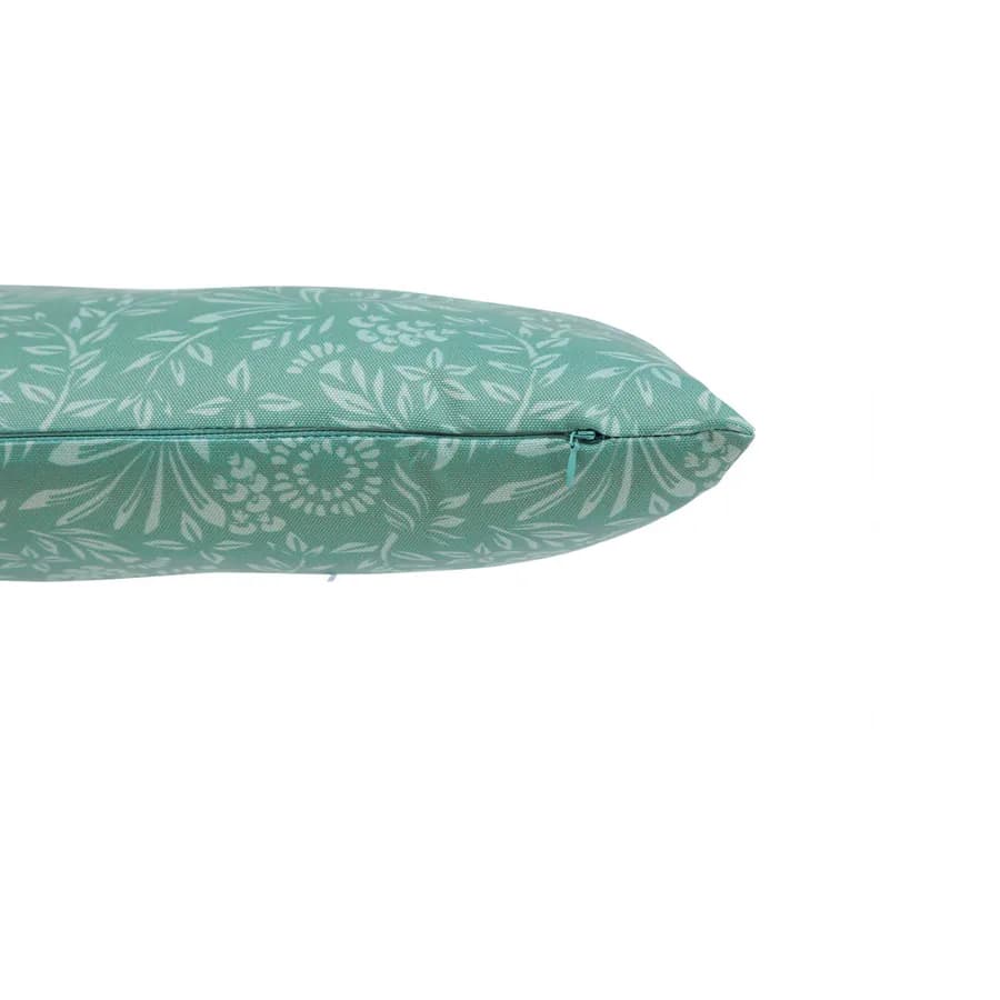 Cuscino decorativo da esterno 50x30 cm in poliestere verde giada con fantasia - Maurilio