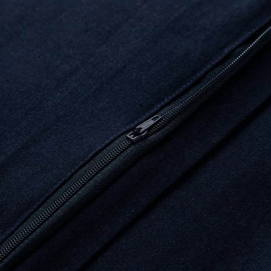 Cuscino sfoderabile 45x45 blu in cotone mussolina con frange