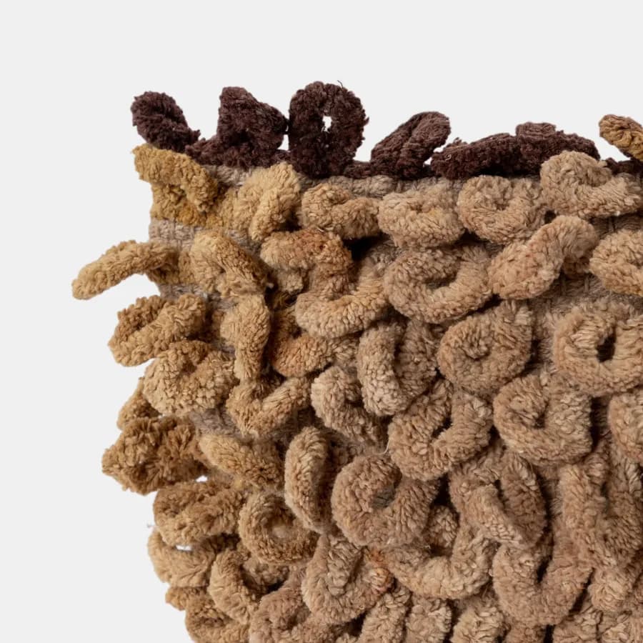 Cuscino sfoderabile 45x45 caramello multicolore in ciniglia