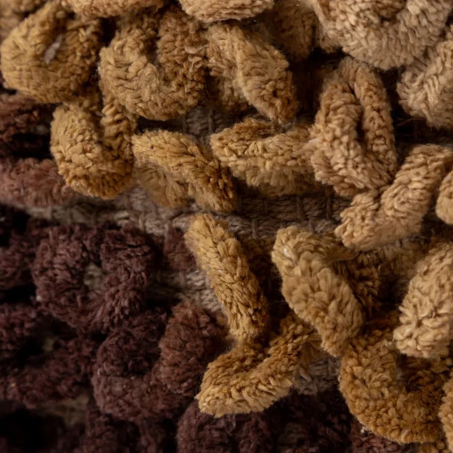 Cuscino sfoderabile 45x45 caramello multicolore in ciniglia