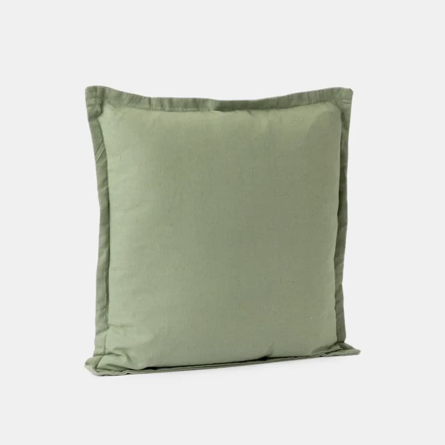 Cuscino sfoderabile 45x45 cm verde pastello in lino batista e cotone