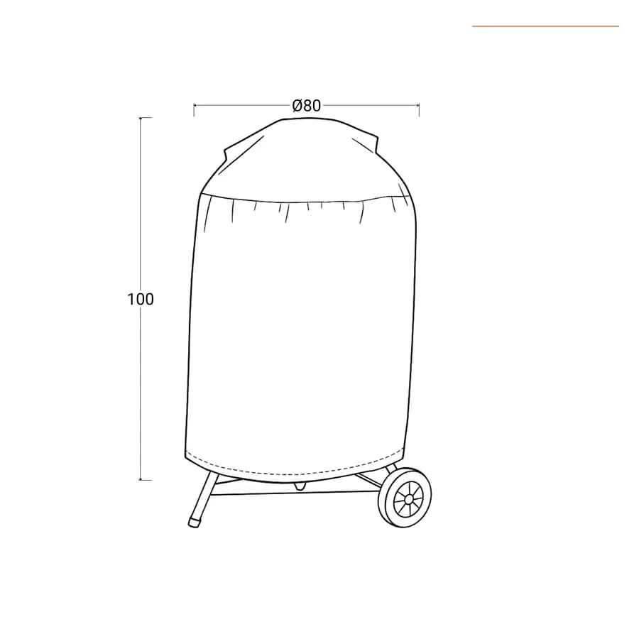 Copertura protettiva per barbecue rotondo in poliestere idrorepellente antracite 80x100h cm con coulisse regolabile - Wakanda