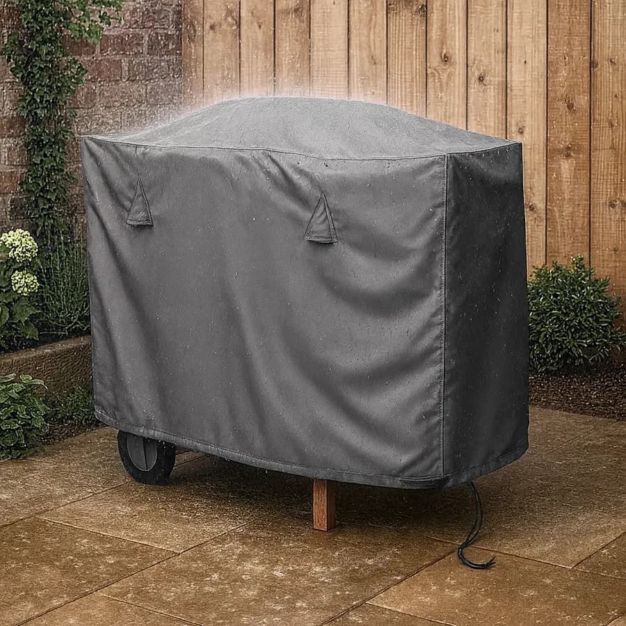 Copertura protettiva per barbecue in poliestere idrorepellente antracite 110x60x100h cm con coulisse regolabile - Wakanda