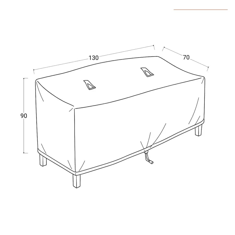 Copertura protettiva per panchina in poliestere idrorepellente antracite 130x70x90h cm con coulisse regolabile - Wakanda