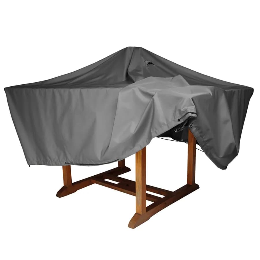 Copertura protettiva per tavolo in poliestere idrorepellente antracite 150x100x70h cm con coulisse regolabile - Wakanda